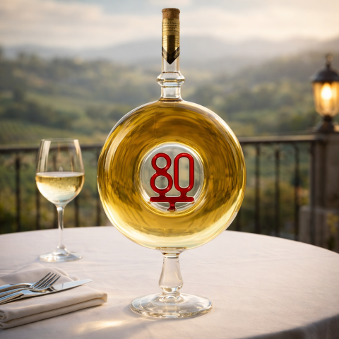 80. Évszámos Ajándék Díszüveges Bor - Körgyűrűs (0.5L)