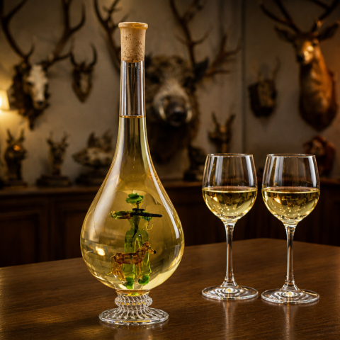 Vadász ajándék díszüveges bor - Figurás (0.5L)