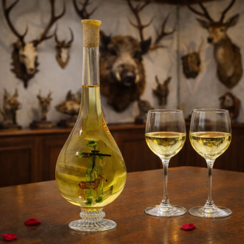 Vadász ajándék díszüveges bor - Figurás (0.5L)