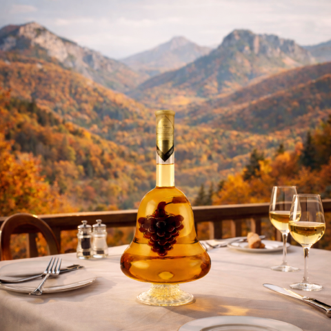 Körte formájú palack, belül fürt (0,5L)