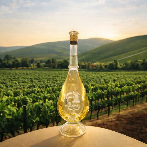 Csepp formájú talpas palack kívűl hajó (0,1 L)