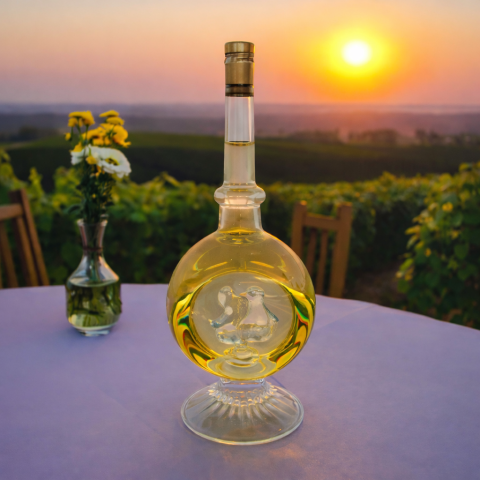 Gömb formájú talpas palack kívűl hajó (0,1 L)