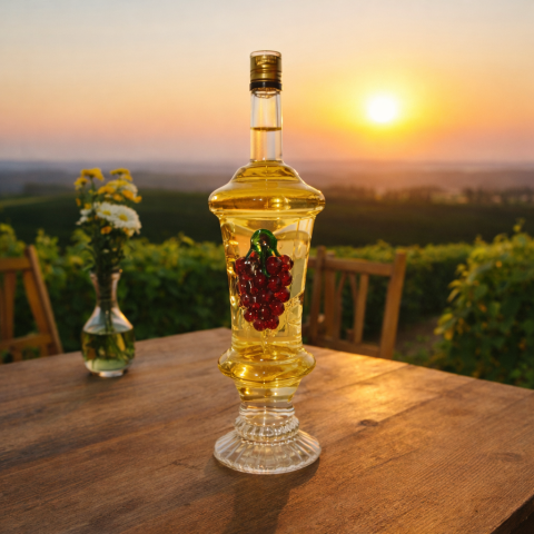 Whisky formájú palack benne fürt (0,1 L)