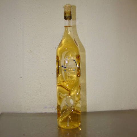 Hosszú kecses csavart alakú palack, kívül vitorlás (0.1L)