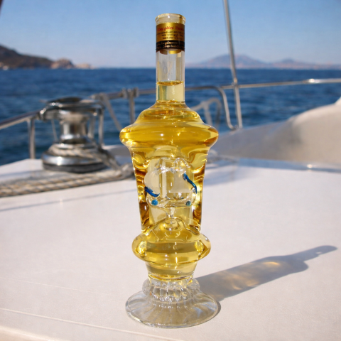 Whisky formájú palack hajóval (0,1 L)